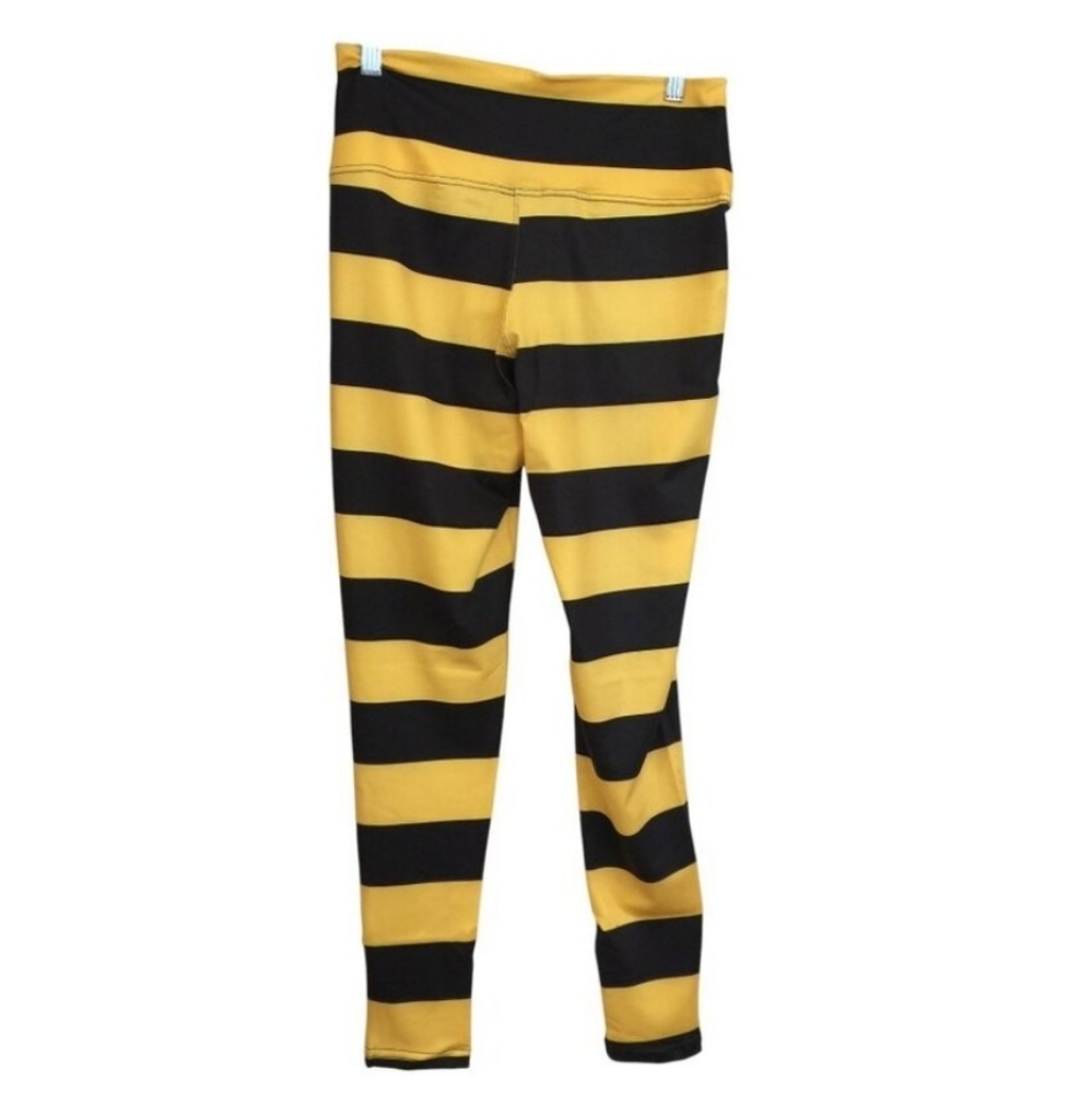 Tipsy Elves NWT High Waisted Bumble Bee Black Yellow Lightweight Leggings